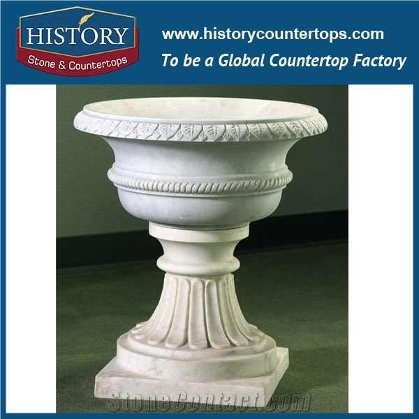 Beautiful Hand Carved Natural Designs Grey Granite Stone Landscaping Pictures Planters Boxes and Pots, Garden Flowerpots Vases Stands