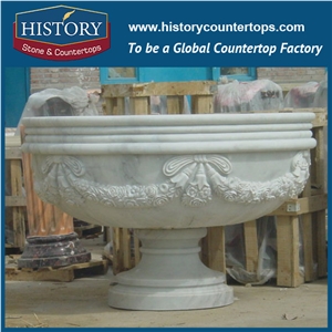 Beautiful Hand Carved Natural Designs Grey Granite Stone Landscaping Pictures Planters Boxes and Pots, Garden Flowerpots Vases Stands