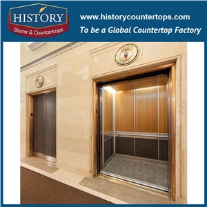 Beige Cream Marfil Marble Stone, China Hotel Elevator Entry Door Frames for Sale, Interior Commercial Door Surrounds