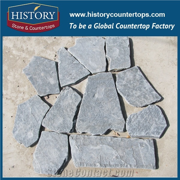 Black Slate Random Flagstone, Riven Slate Crazy Stone, Irregular Slate Flagstone, Red Flagstone Walkway Pavers