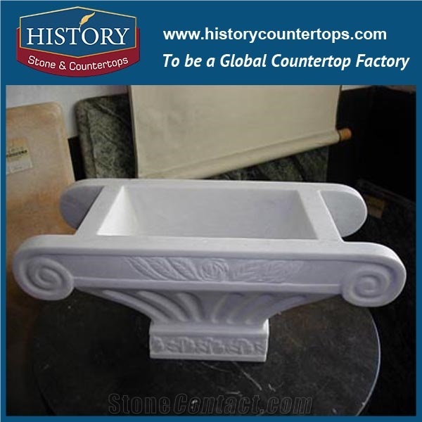 Brown Marble Natural Stone Round Shaped Garden Landscaping Planters Stands, Good Quality for Sale Unique Square Flower Pots Base