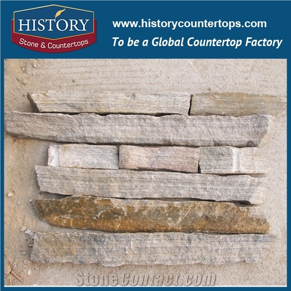 Brown Slate Random Flagstone Wall, Irregular Flagstone Courtyard Wall Cladding, Garden Decoration