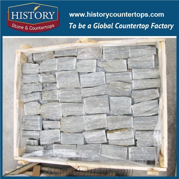 Brown Slate Random Flagstone Wall, Irregular Flagstone Courtyard Wall Cladding, Garden Decoration