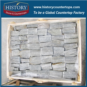 Brown Slate Random Flagstone Wall, Irregular Flagstone Courtyard Wall Cladding, Garden Decoration