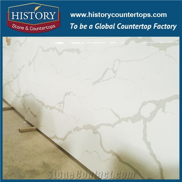 Calacatta Gold Engineering Cut-To-Size with Polish and Smooth Surface Marble Tile and Slab Quartz Stone for Flooring and Walling