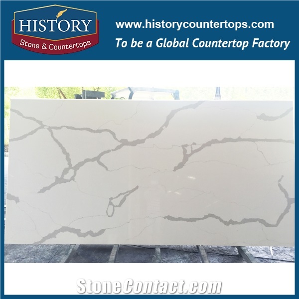 Calacatta Gold Engineering Cut-To-Size with Polish and Smooth Surface Marble Tile and Slab Quartz Stone for Flooring and Walling