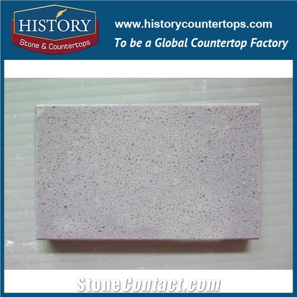 California Gray with Rich and Smooth Texture Pure Color Quartz Stone for Bathroom Countertops or Vanity Tops