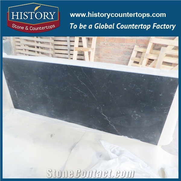 China Building Factory Wholesale China Nero Margiua Marble Cheap Polished Pre Cut Installing Solid Color Countertops & Worktops for Discount