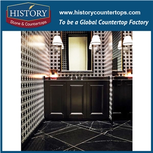 China Building Factory Wholesale China Nero Margiua Marble Cheap Polished Pre Cut Installing Solid Color Countertops & Worktops for Discount