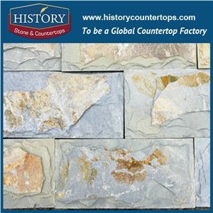 China Grey Slate Fieldstone Slate Mushroom Veneer Wall Decor for Exterior Wall Cladding in Irregular Dimension