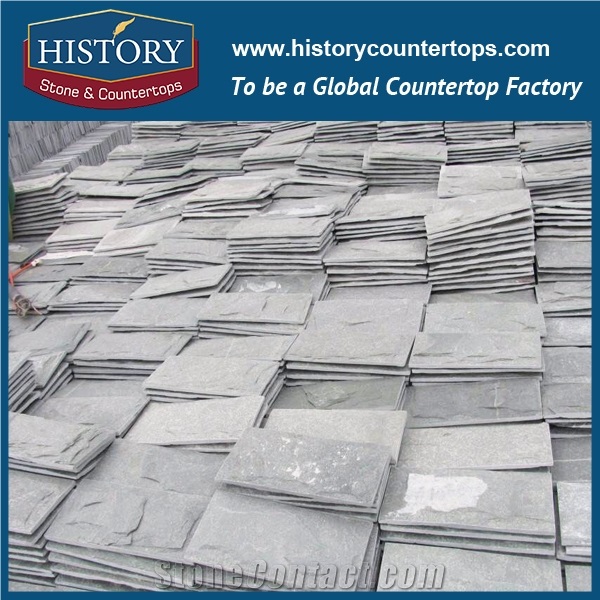 China Grey Slate Fieldstone Slate Mushroom Veneer Wall Decor for Exterior Wall Cladding in Irregular Dimension