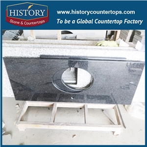 China Manufacture Hgj021 Galaxy Black Single Ogee Edge High Density Custom Made Housing Solid Surface Granite Countertops & Vanity Top on Sale
