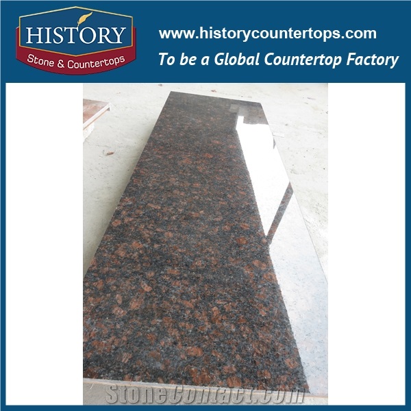 China Manufacturer Wholesale Tan Red Brown Granite Hand Cutting Polished Finish Solid Surface for Kitchen Countertops & Island Tops