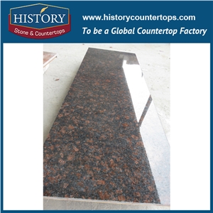 China Manufacturer Wholesale Tan Red Brown Granite Hand Cutting Polished Finish Solid Surface for Kitchen Countertops & Island Tops