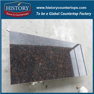 China Manufacturer Wholesale Tan Red Brown Granite Hand Cutting Polished Finish Solid Surface for Kitchen Countertops & Island Tops