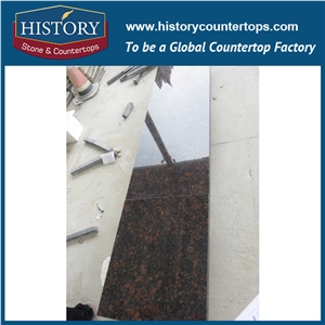 China Manufacturer Wholesale Tan Red Brown Granite Hand Cutting Polished Finish Solid Surface for Kitchen Countertops & Island Tops