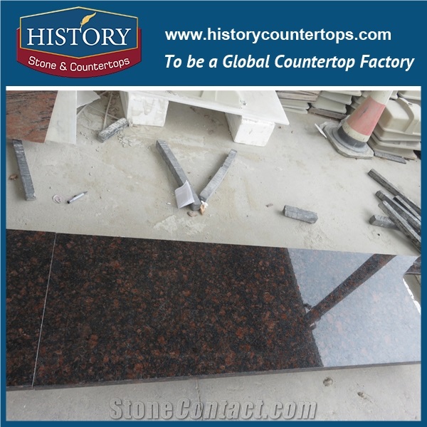 China Manufacturer Wholesale Tan Red Brown Granite Hand Cutting Polished Finish Solid Surface for Kitchen Countertops & Island Tops