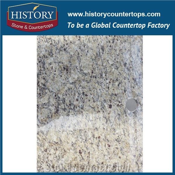 Chinse Hgj065 Giallo Ornamental Standard Size Full Bullnose High Polishing Pre Cut Customized Stone Countertops & Vanity Top for Indoor Construction