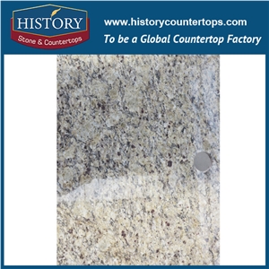 Chinse Hgj065 Giallo Ornamental Standard Size Full Bullnose High Polishing Pre Cut Customized Stone Countertops & Vanity Top for Indoor Construction