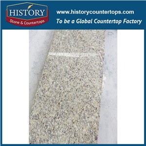 Chinse Hgj065 Giallo Ornamental Standard Size Full Bullnose High Polishing Pre Cut Customized Stone Countertops & Vanity Top for Indoor Construction