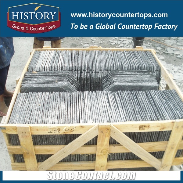 Cloudy Grey All Chiseled Edges Rectangle Shape Slate Stone for Roof Covering and Coating/Exterior Roofing Decoration