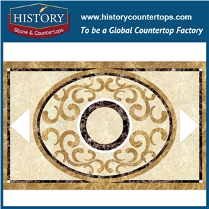 Dark and Light Emperador, Beige, White Marble Water Jet Premium Flooring Mosaic Tiles, Rectangular Square Designs Luxury Mall, Villa Medallions