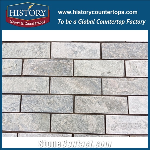 Dark Grey Natural Wall Slate Mushroom Stone, Mushroom Designed Internal Grey Stone Wall Panels