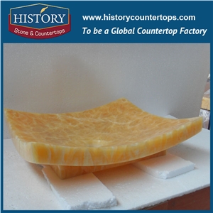 Experienced Export-Oriented Wholesaler Of Nature Yellow Honey Onyx Stone Kitchen Countertops with Undermount Sink, Fit for Kitchen Island Tops