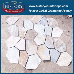 Factory Wholesale Random Rustic Color Slate Flagstone for Flooring Patio, Irregular Road Paving Flagstone Mats