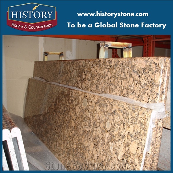 Giallo Gloden Granite Cut to Size for Countertop, Yellow Diamond Stone Surface Polished Countertops for Hotel