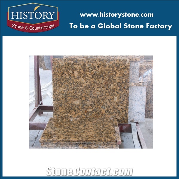 Giallo Gloden Granite Cut to Size for Countertop, Yellow Diamond Stone Surface Polished Countertops for Hotel