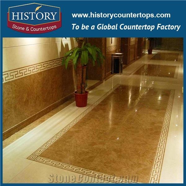 Gold Brown, White Jade, Light Emperador Natural Marble Stone Best Artistic Mosaic Tiles for Sale Rectangular Florence Floor Covering Medallions