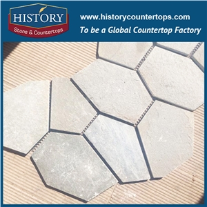 Green Color Slate Stone Random Flagstone Mat for Garden Pavers, Natural Building Stone Decoration