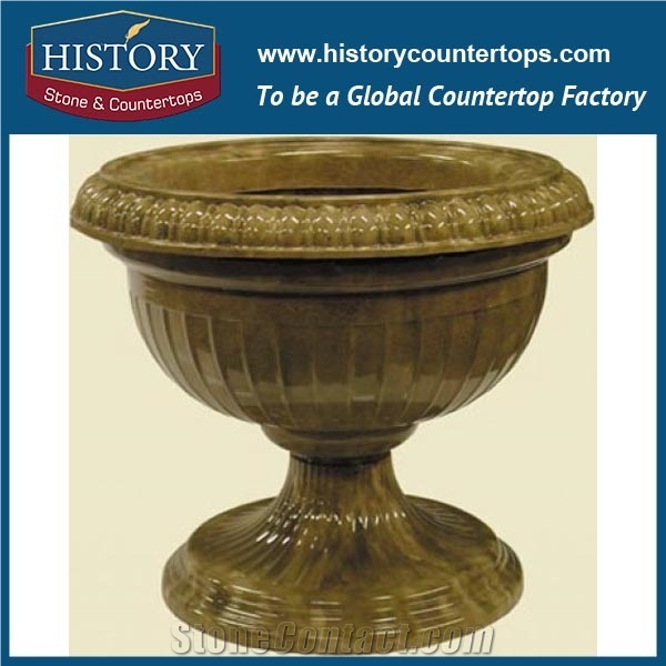 Grey Limestone Natural Stone Round Shape Planters Stands with Carved Chinese Dragons Pictures, Big Size Garden Flowerpots Molds