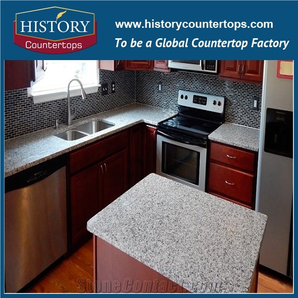 Histortystone Granite Bathroom Countertop with Square Sink/ Custom Vanity Tops/ Bath Top/Light Grey Granite Vanity Top