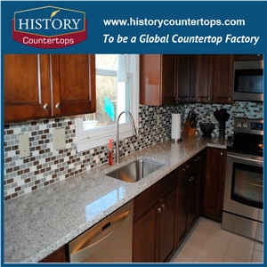Histortystone Granite Bathroom Countertop with Square Sink/ Custom Vanity Tops/ Bath Top/Light Grey Granite Vanity Top