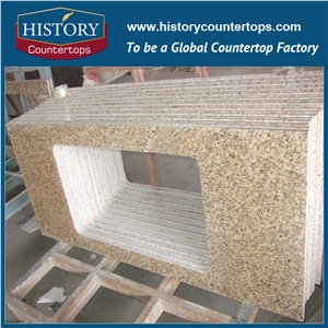 History Granite Custom Vanity Tops/Bathroom Vanity Top/Vanity Top Withe Square Sink/Solid Surface/Yellow Top