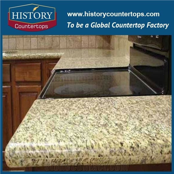 History Granite Custom Vanity Tops/Bathroom Vanity Top/Vanity Top Withe Square Sink/Solid Surface/Yellow Top