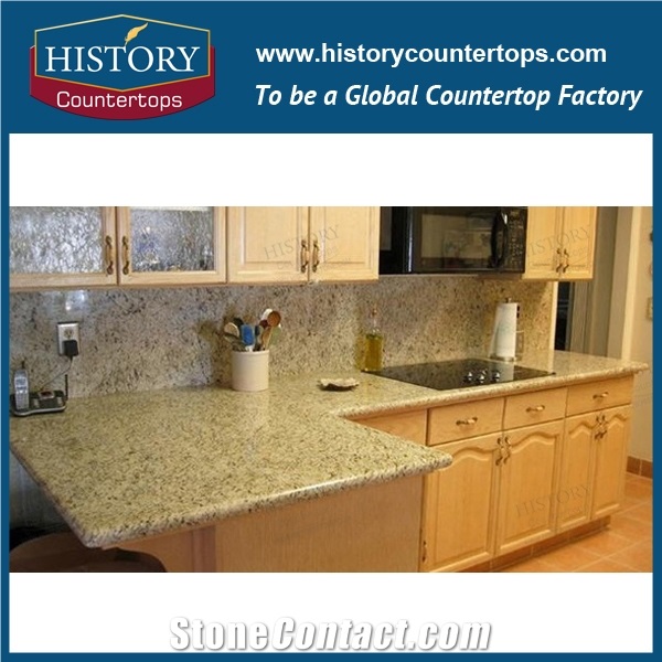 History Granite Custom Vanity Tops/Bathroom Vanity Top/Vanity Top Withe Square Sink/Solid Surface/Yellow Top