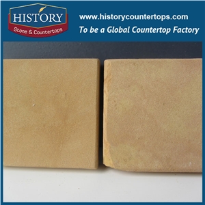 History Stone Ce+Factory Hot Sale Sandblasted Nature Yellow Sandstone Tiles and Slabs for Construct Decoration, Foor/Wall Covering