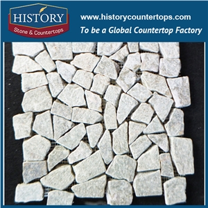 History Stone China Green Irregular Crazy Paving Random Flagstone for Walkway, Road, Slate Flagstone Wall Road