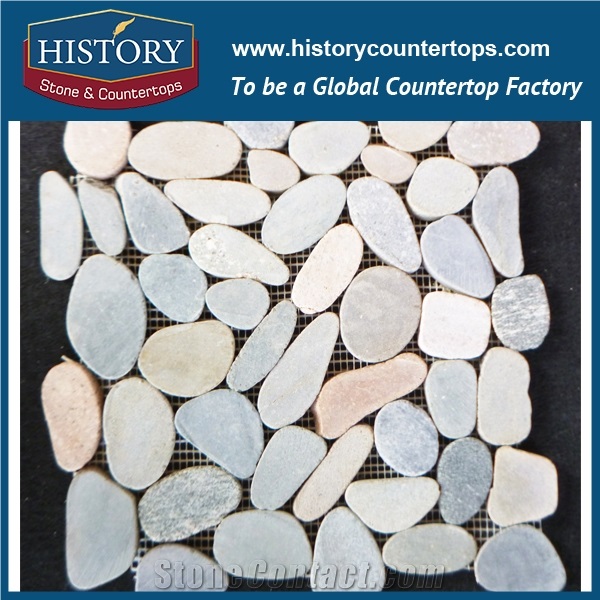 History Stone China Green Irregular Crazy Paving Random Flagstone for Walkway, Road, Slate Flagstone Wall Road