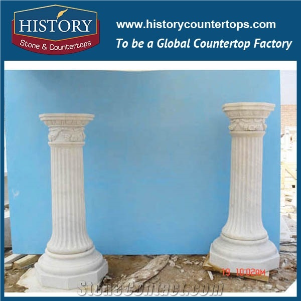 History Stone China Own Quarry Old Beauty Greek Roman Style Classic Antique Design with Flowers House Interiors Landscaping Pillars