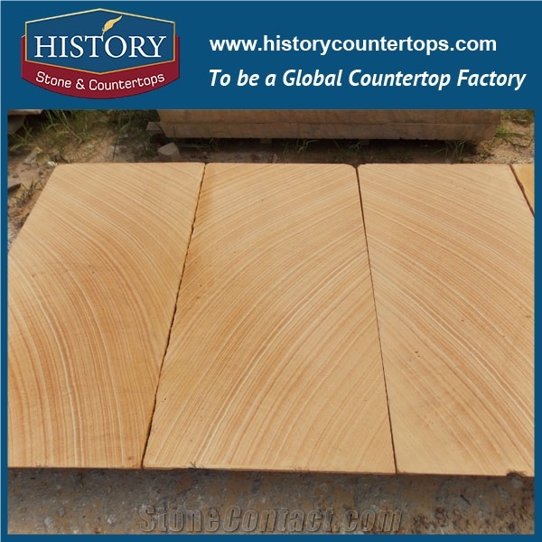 History Stone Customized Australia Yellow Polished Natural Sandstone for Home Decoration, Hotel and Villa Project Decoration