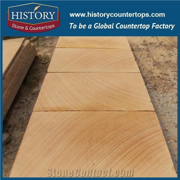 History Stone Customized Australia Yellow Polished Natural Sandstone for Home Decoration, Hotel and Villa Project Decoration