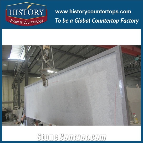 History Stone Devon Grey Quartz Prefab Man-Made Composite Stone Countertops & Worktop for Indoors Furniture Design Easy Maintain
