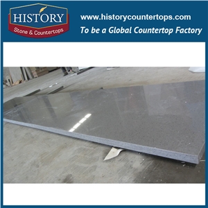 History Stone Devon Grey Quartz Prefab Man-Made Composite Stone Countertops & Worktop for Indoors Furniture Design Easy Maintain