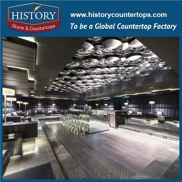 History Stone Flat Polished Natural Silver Dragon Marble Factory Supply Integrated Furniture for Hotel Custom Countertops & Kitchen Tops