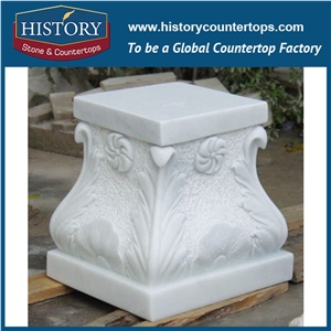 History Stone Hand Carved Solid Pedestal Sculpture Stone Brown Marble Column for Construction Decoration Wedding Columns Sculptured Pillars