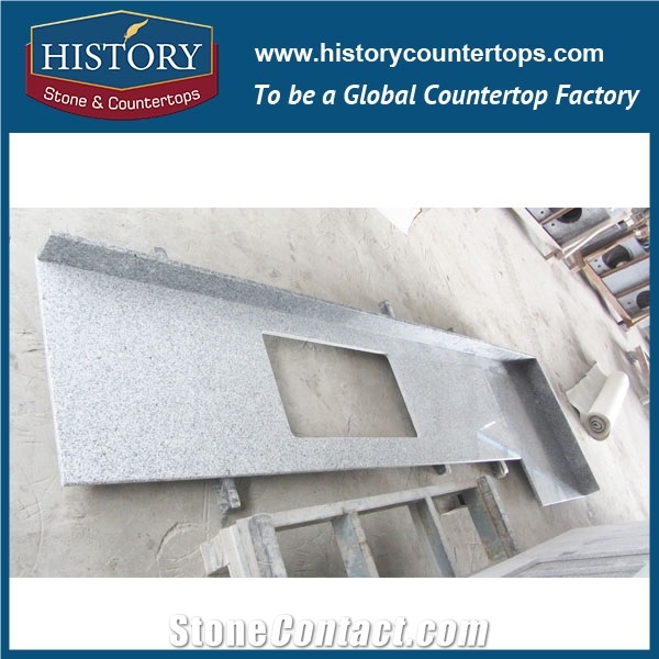 History Stone Hg001 G603 Mountain Grey Granite Flat Eased Cultured Style Integrated Best for Apartment Solid Kitchen Countertop & Custom Top